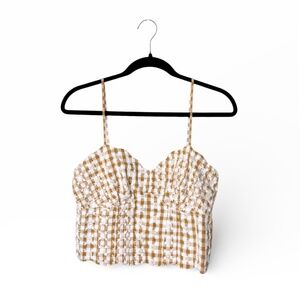 Anthropologie, Maeve Checkered Gingham scalloped top